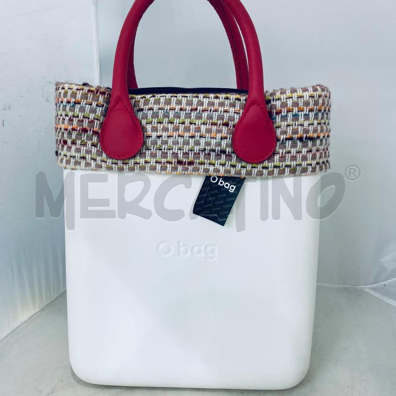 BORSA DONNA OBAG BIANCA TESSUTO RIMOVIBILE MANICI ROSA  | Mercatino dell'Usato Lago patria - giugliano in c. 5