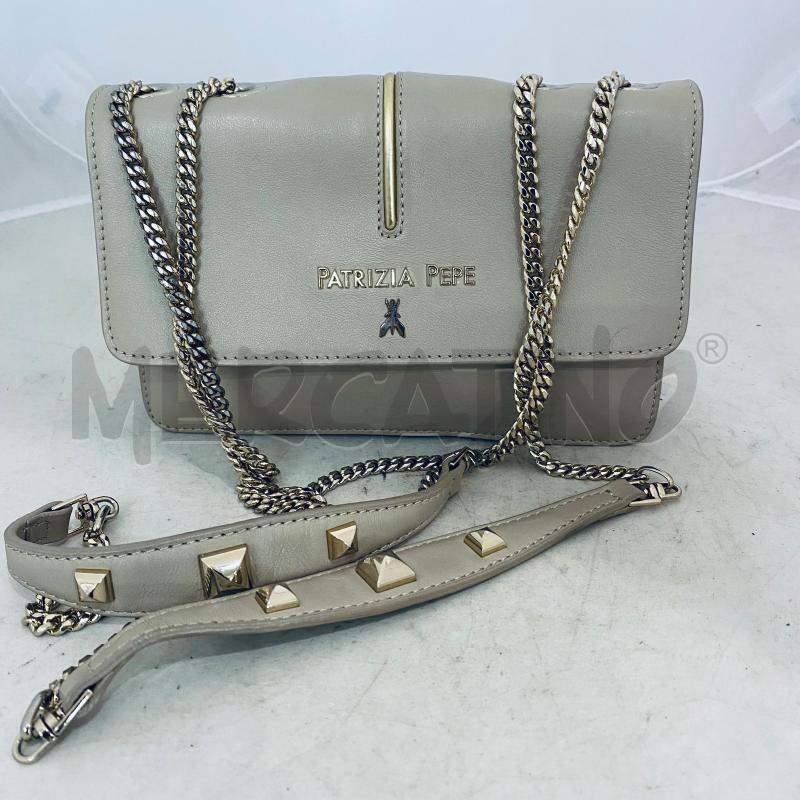 BORSA DONNA PATRIZIA PEPE BEIGE LOGO CENTRALE | Mercatino dell'Usato Lago patria - giugliano in c. 1
