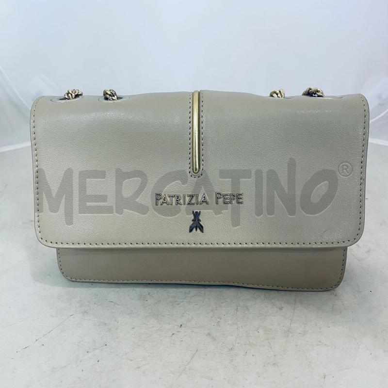 BORSA DONNA PATRIZIA PEPE BEIGE LOGO CENTRALE | Mercatino dell'Usato Lago patria - giugliano in c. 3