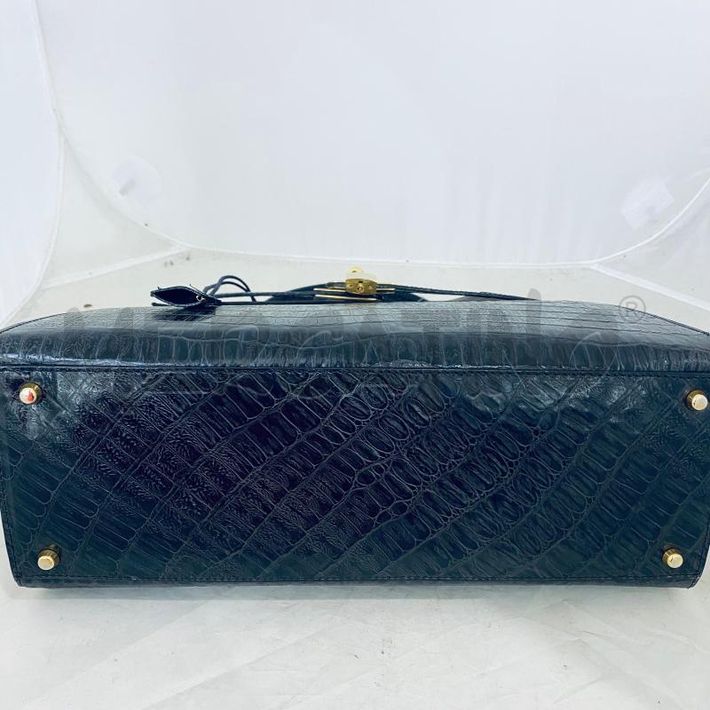 BORSA DONNA PELLE ANTRACITE EFFETTO COCCODRILLO  | Mercatino dell'Usato Lago patria - giugliano in c. 5