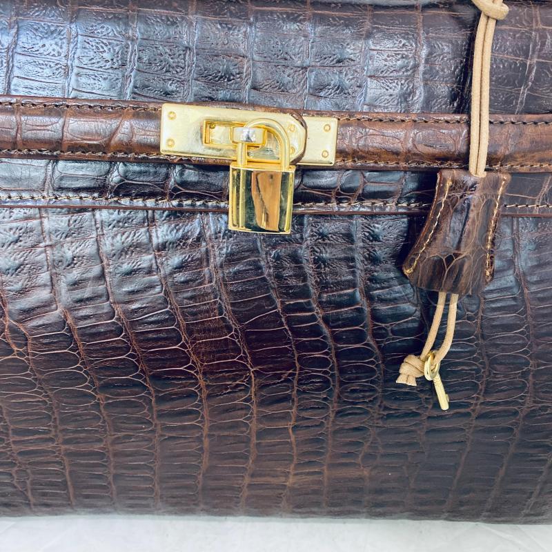 BORSA DONNA PELLE MARRONE EFFETTO PITONATO  | Mercatino dell'Usato Lago patria - giugliano in c. 2