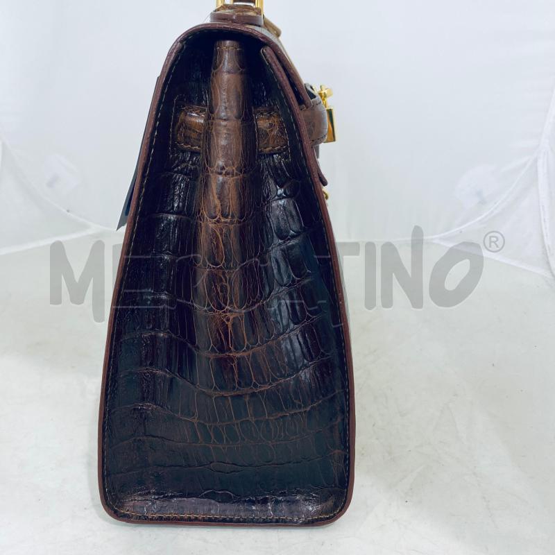 BORSA DONNA PELLE MARRONE EFFETTO PITONATO  | Mercatino dell'Usato Lago patria - giugliano in c. 3