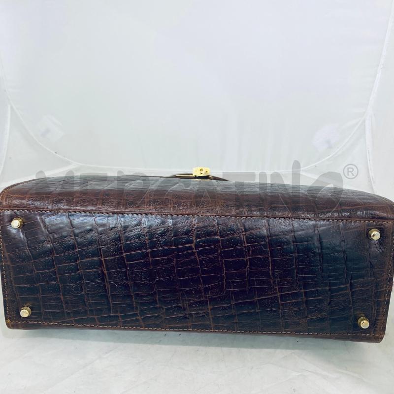 BORSA DONNA PELLE MARRONE EFFETTO PITONATO  | Mercatino dell'Usato Lago patria - giugliano in c. 4