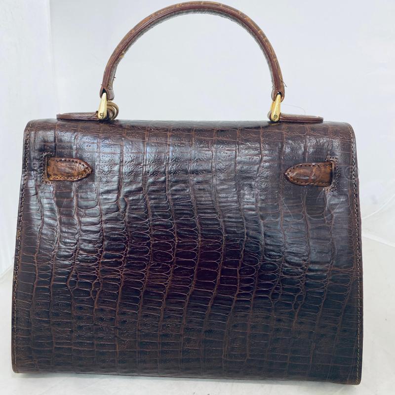 BORSA DONNA PELLE MARRONE EFFETTO PITONATO  | Mercatino dell'Usato Lago patria - giugliano in c. 5