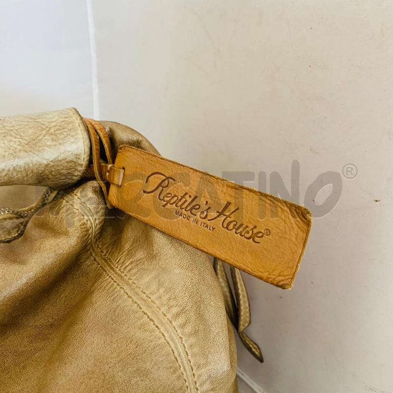 BORSA DONNA REPTILE'S HOUSE BEIGE MANICO INTRECCIATO CUOIO | Mercatino dell'Usato Lago patria - giugliano in c. 2