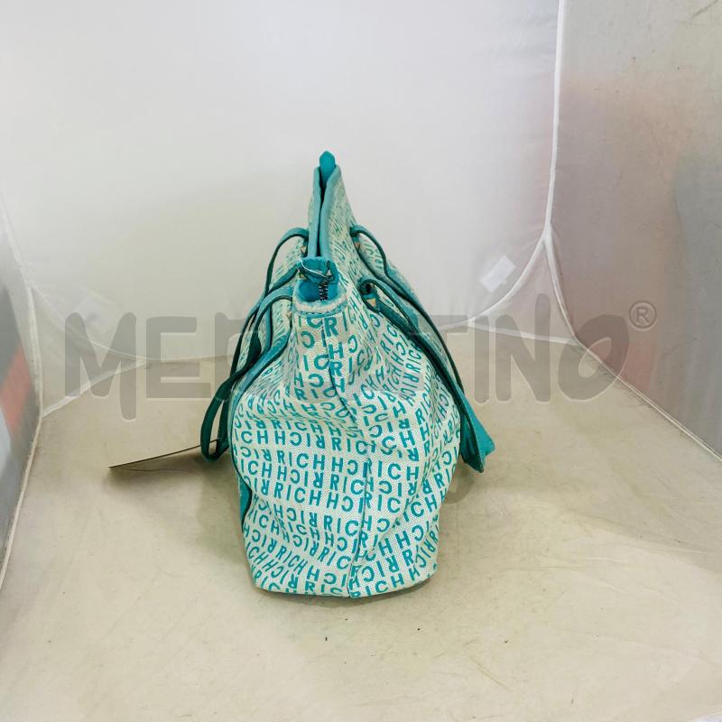 BORSA DONNA RICHMOND VERDE ACQUA LOGATA PELLE E TESSUTO | Mercatino dell'Usato Lago patria - giugliano in c. 4