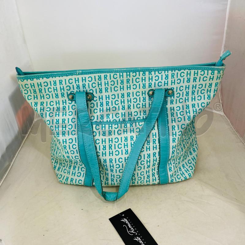 BORSA DONNA RICHMOND VERDE ACQUA LOGATA PELLE E TESSUTO | Mercatino dell'Usato Lago patria - giugliano in c. 5