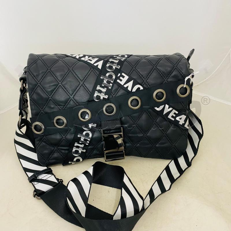 BORSA DONNA ROCCO BAROCCO TRAPUNTATA NERA STRISCE STOFFA LOGATA | Mercatino dell'Usato Lago patria - giugliano in c. 1