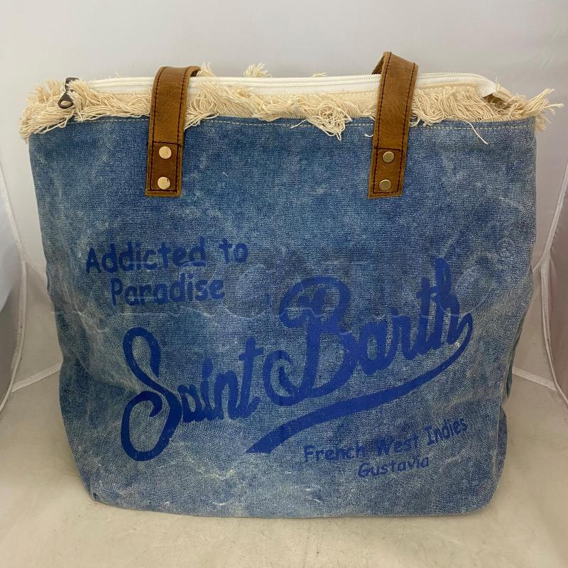 BORSA DONNA SAINT BARTH DENIM MANICO PELLE MARRONE | Mercatino dell'Usato Lago patria - giugliano in c. 1