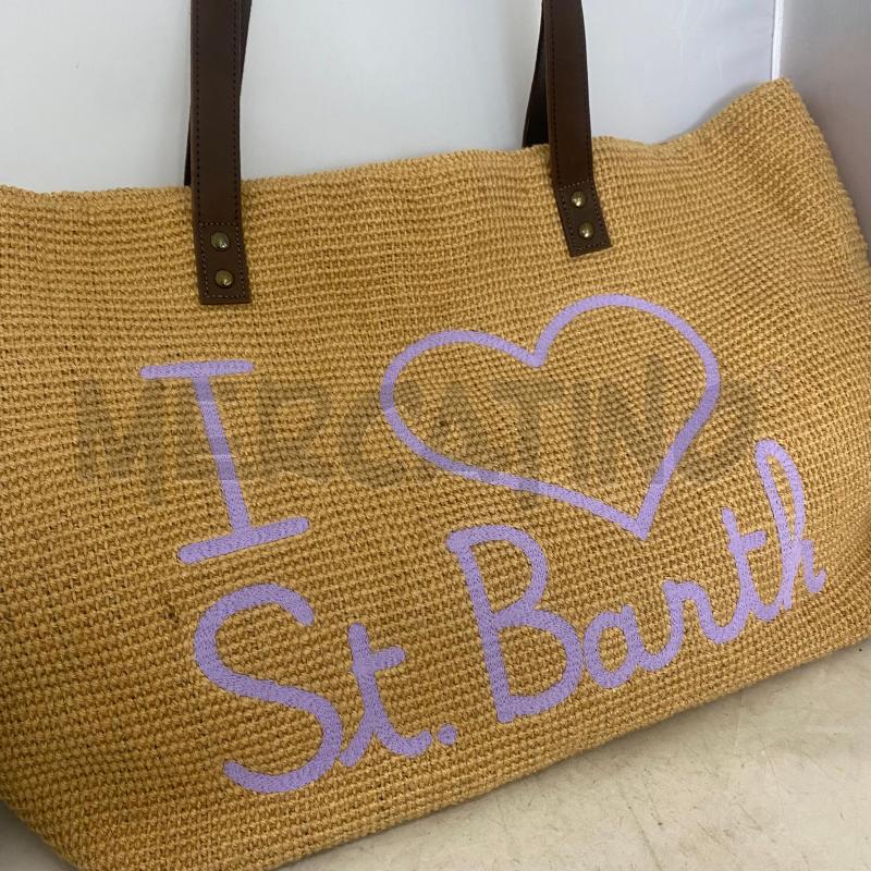 BORSA DONNA SAINT BARTH PAGLIA RICAMO LILLA | Mercatino dell'Usato Lago patria - giugliano in c. 2