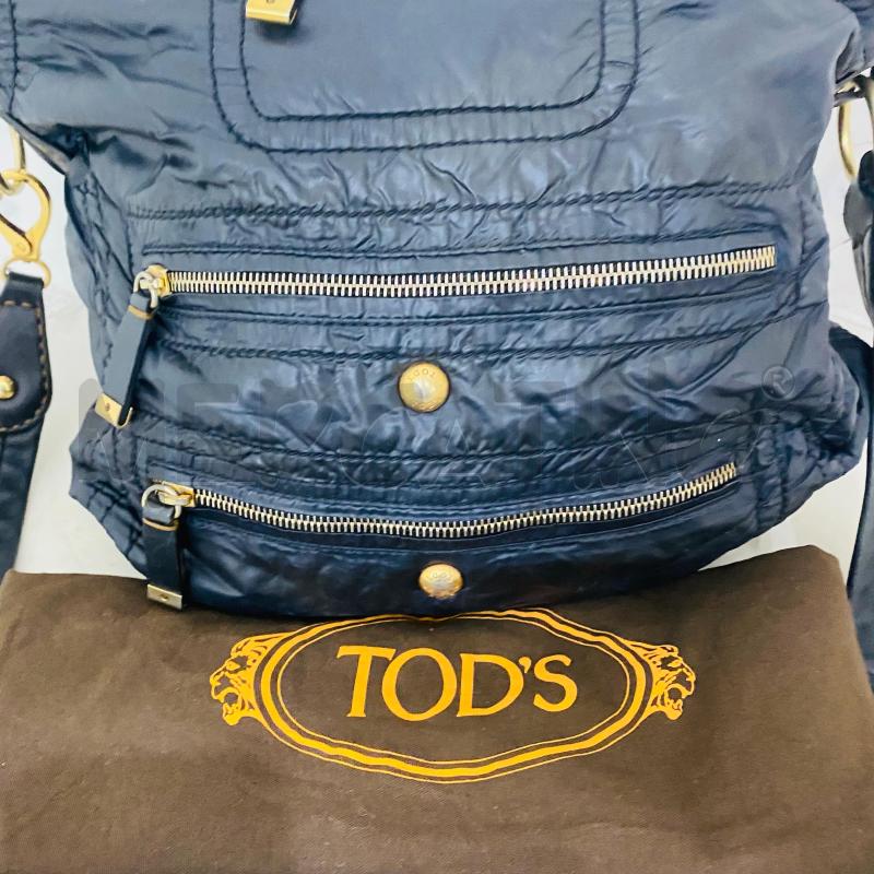 BORSA DONNA TOD'S TELA NERA GOFFRATA PROFILO PELLE | Mercatino dell'Usato Lago patria - giugliano in c. 3