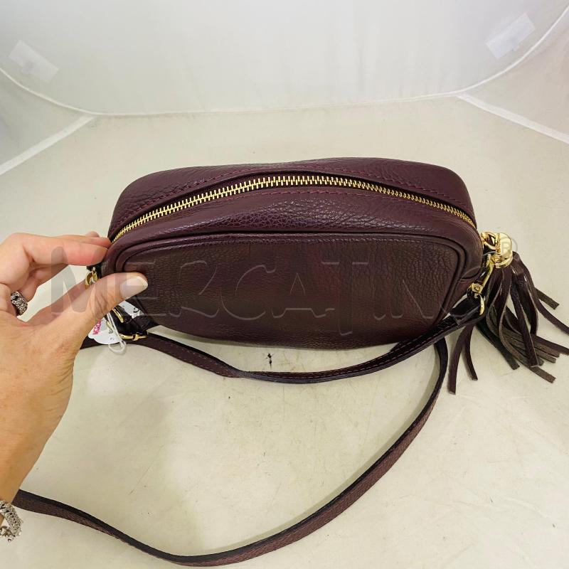 BORSA DONNA VERA PELLE VINACCIO PICCOLA ZIP DORATA | Mercatino dell'Usato Lago patria - giugliano in c. 3