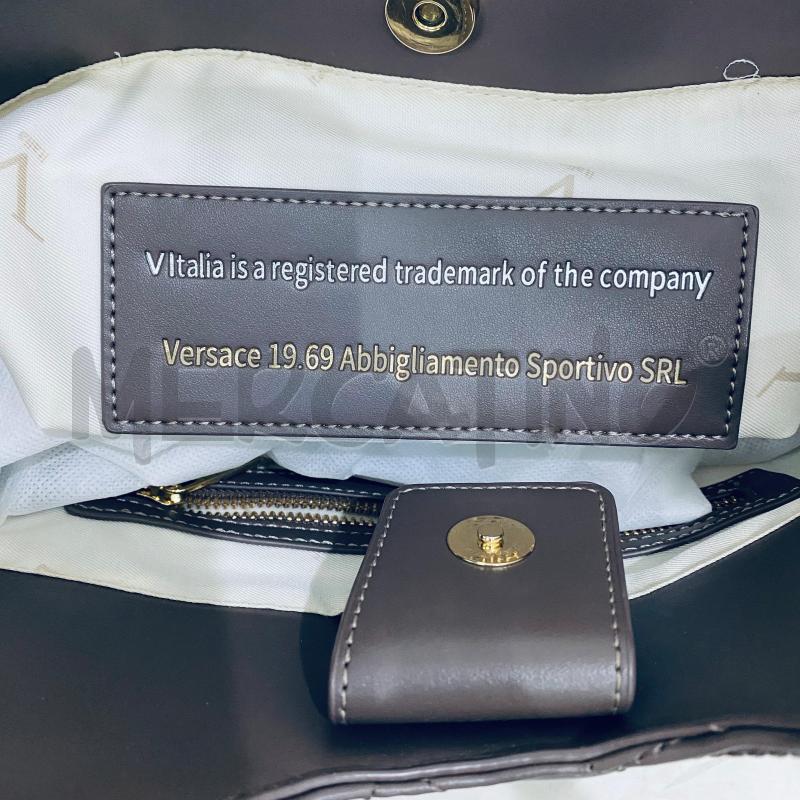 BORSA DONNA VERSACE 19.69 MARRONE LAVORATA DUE MANICI  | Mercatino dell'Usato Lago patria - giugliano in c. 2
