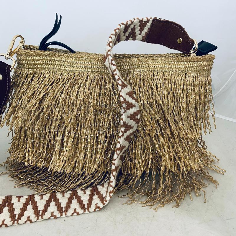 BORSA DONNA VIA MAIL BAG DORATA CON FRANGIA | Mercatino dell'Usato Lago patria - giugliano in c. 5