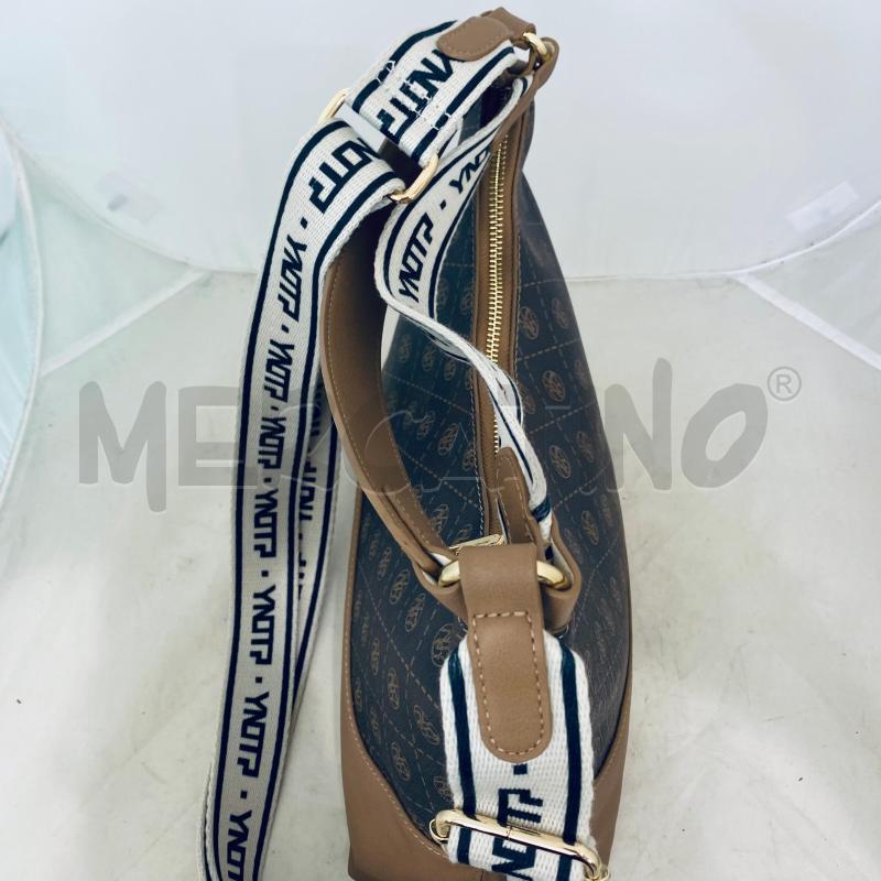 BORSA DONNA YNOT? MARRONE BASE NOCCIOLA PICCOLA TRACOLLA E TRACOLLA LUNGA IN TESSUTO  | Mercatino dell'Usato Lago patria - giugliano in c. 3