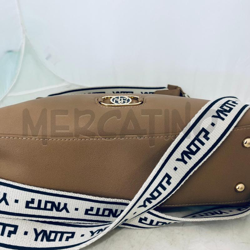 BORSA DONNA YNOT? MARRONE BASE NOCCIOLA PICCOLA TRACOLLA E TRACOLLA LUNGA IN TESSUTO  | Mercatino dell'Usato Lago patria - giugliano in c. 4