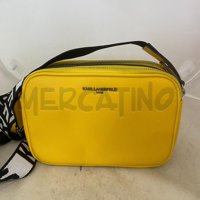 BORSA TRACOLLA KARL LAGERFELD CON TRACOLLA NERA IN PELLE GIALLA | Mercatino dell'Usato Lago patria - giugliano in c. 1
