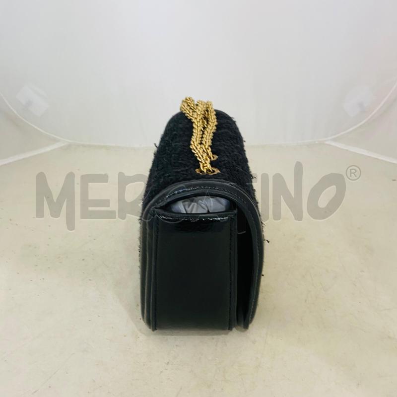 BORSETTA DONNA ELISABETTA FRANCHI NERA TESSUTO LOGO DORATO CATENA  | Mercatino dell'Usato Lago patria - giugliano in c. 5