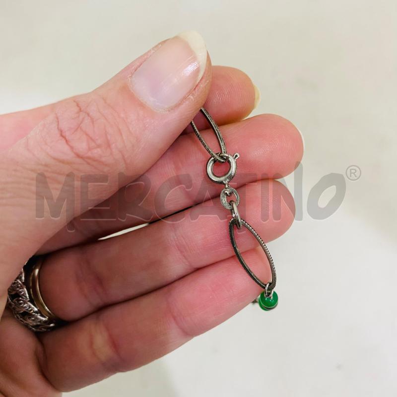BRACCIALETTO PERLINE VERDI ARG 925 | Mercatino dell'Usato Lago patria - giugliano in c. 4