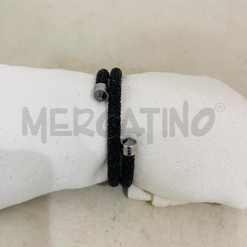 BRACCIALE SWAROVSKY ELASTICO TUBO CRISTALLI NERI | Mercatino dell'Usato Lago patria - giugliano in c. 1