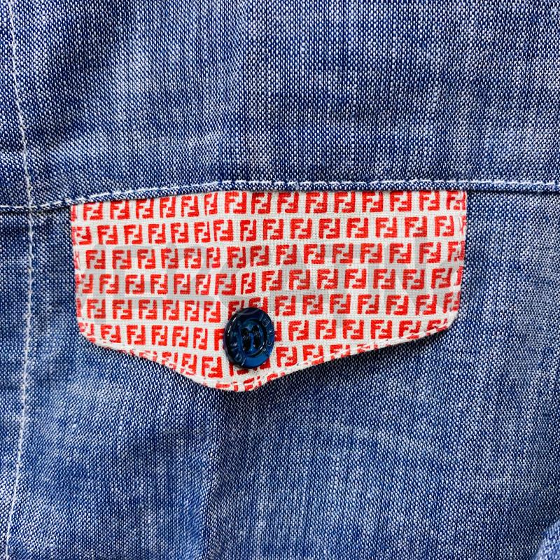 CAMICIA BAMBINO FENDI DENIM TASCHINO LOGATO ROSSO | Mercatino dell'Usato Lago patria - giugliano in c. 2