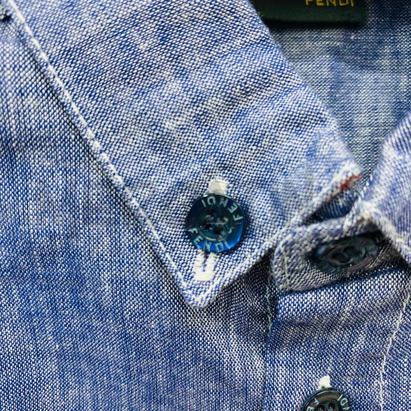 CAMICIA BAMBINO FENDI DENIM TASCHINO LOGATO ROSSO | Mercatino dell'Usato Lago patria - giugliano in c. 3
