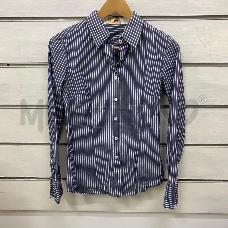 CAMICIA DONNA 1CLASSE BLU RIGHE BIANCHE | Mercatino dell'Usato Lago patria - giugliano in c. 1