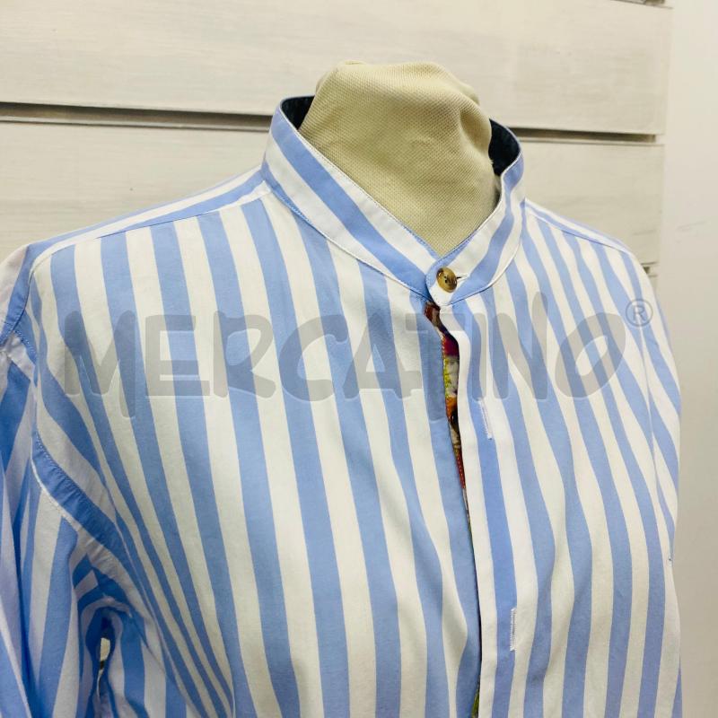 CAMICIA DONNA ALESSANDRO LAMURA RIGA AZZURRO BIANCO INTERNO FIORI | Mercatino dell'Usato Lago patria - giugliano in c. 2