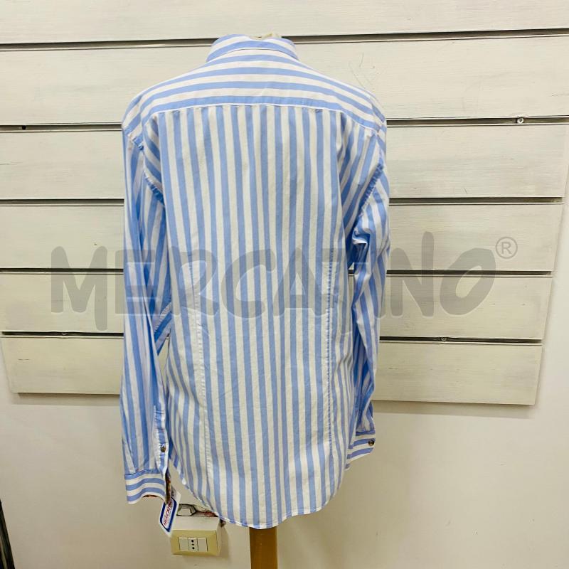 CAMICIA DONNA ALESSANDRO LAMURA RIGA AZZURRO BIANCO INTERNO FIORI | Mercatino dell'Usato Lago patria - giugliano in c. 5