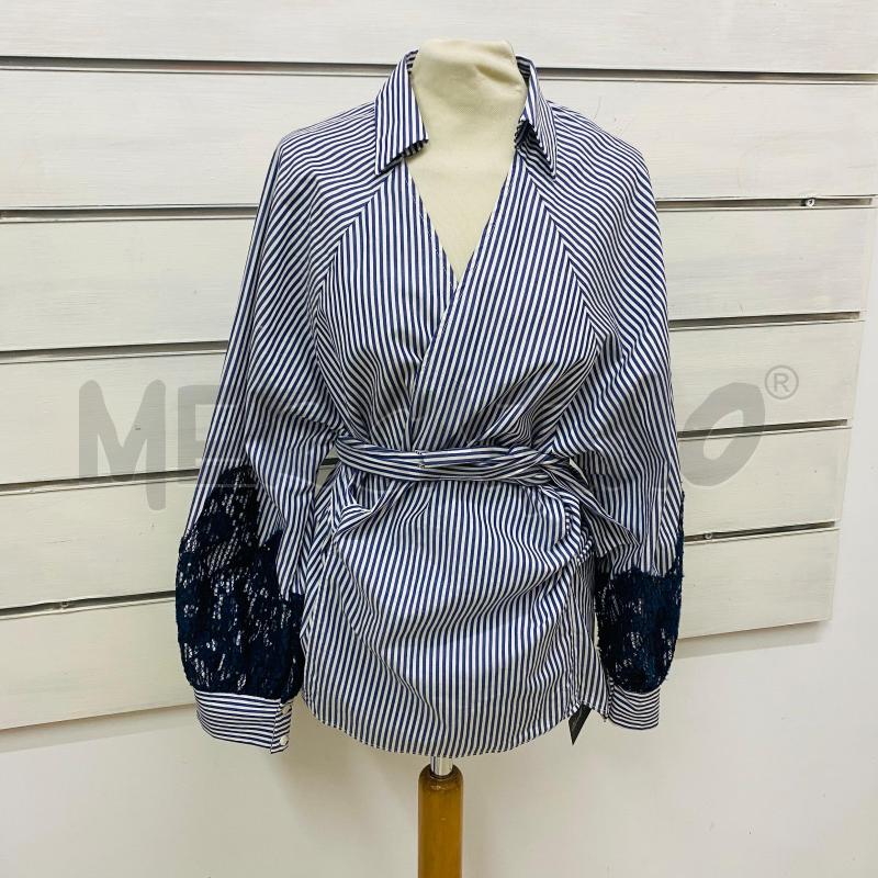 CAMICIA DONNA ANNARITA N  TWENTY BIANCA RIGHE BLU INCROCIATINA MERLETTI | Mercatino dell'Usato Lago patria - giugliano in c. 1