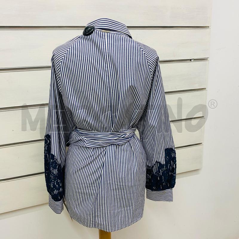 CAMICIA DONNA ANNARITA N  TWENTY BIANCA RIGHE BLU INCROCIATINA MERLETTI | Mercatino dell'Usato Lago patria - giugliano in c. 5
