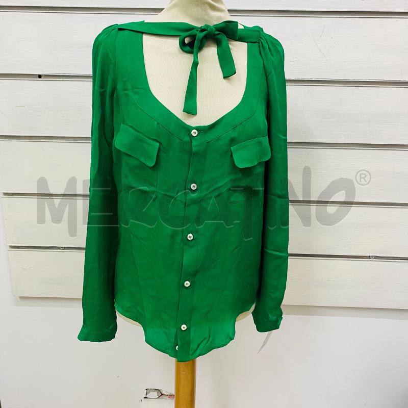 CAMICIA DONNA DSQUARED VERDE PRATO 100% SETA SCOLLO NODO | Mercatino dell'Usato Lago patria - giugliano in c. 1