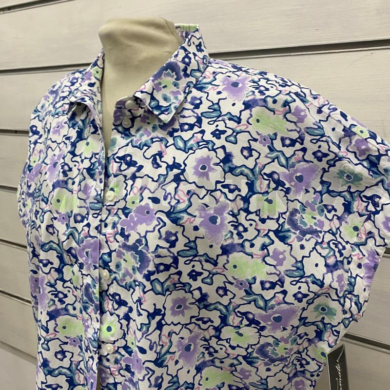 CAMICIA DONNA ESPRIT FANTASIA FIORI VIAOLA BLU | Mercatino dell'Usato Lago patria - giugliano in c. 5