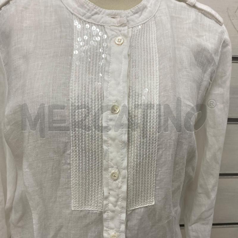 CAMICIA DONNA MARELLA LINO BIANCO CON PAILLETTESS LUNGA  | Mercatino dell'Usato Lago patria - giugliano in c. 2