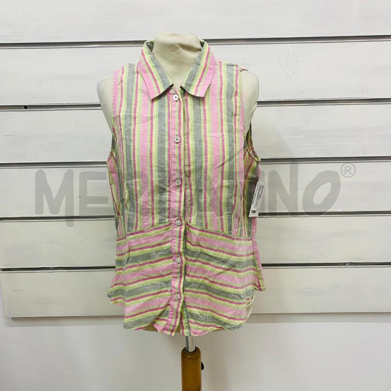 CAMICIA DONNA MARELLA RIGHE MULTICOLORE SMANICATA | Mercatino dell'Usato Lago patria - giugliano in c. 1