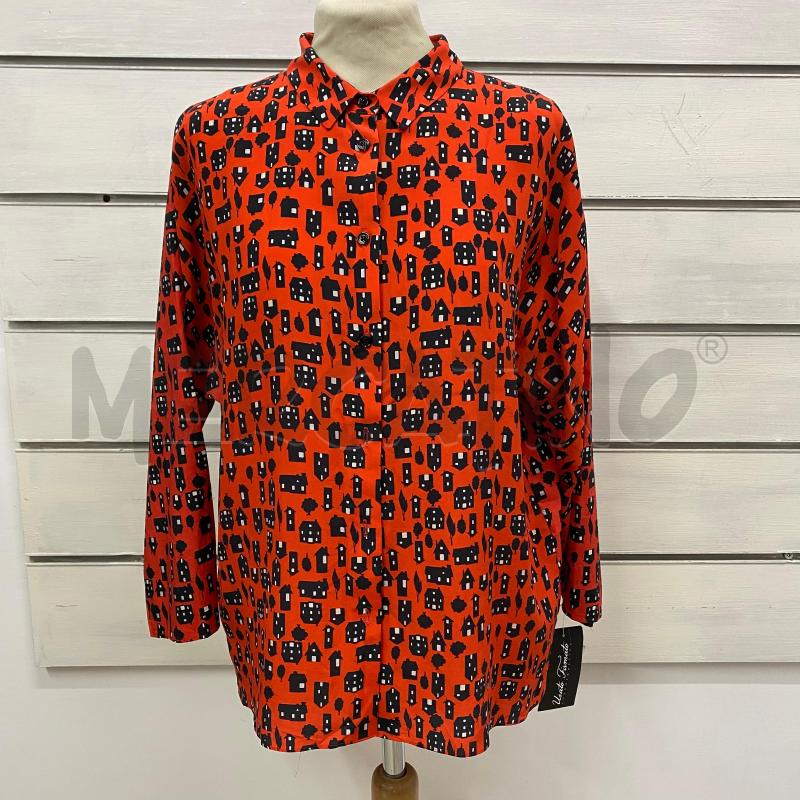 CAMICIA DONNA MAX&CO ROSSA FANTASIA CASE NERE | Mercatino dell'Usato Lago patria - giugliano in c. 1