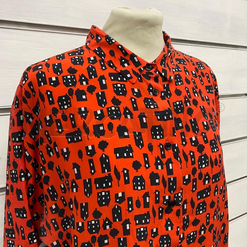 CAMICIA DONNA MAX&CO ROSSA FANTASIA CASE NERE | Mercatino dell'Usato Lago patria - giugliano in c. 2