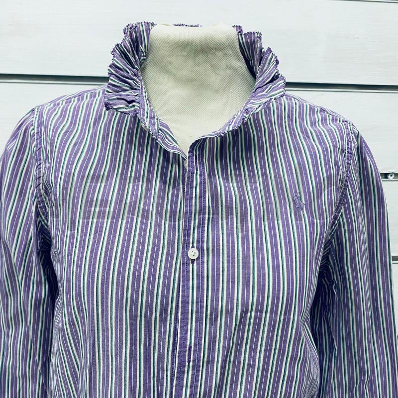 CAMICIA DONNA RALPH LAUREN RIGA VIOLA VERDE ROUCHES | Mercatino dell'Usato Lago patria - giugliano in c. 5