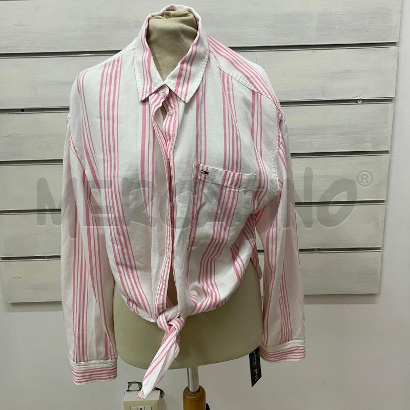 CAMICIA DONNA TOMMY JEANS BIANCA RIGA ROSA | Mercatino dell'Usato Lago patria - giugliano in c. 1