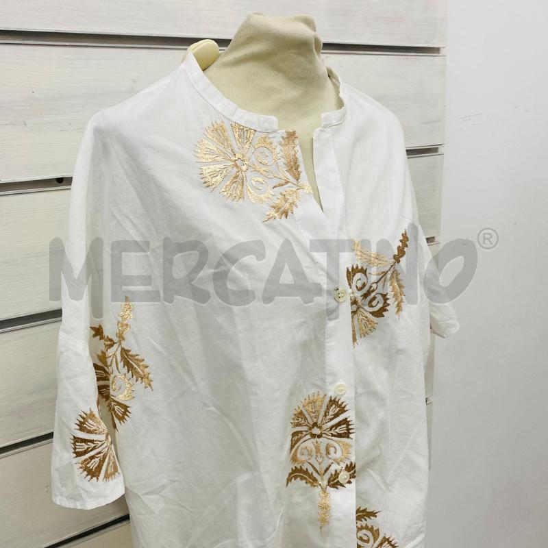 CAMICIA DONNA VICOLO BIANCA FOGLIE RICAMATE BEIGE | Mercatino dell'Usato Lago patria - giugliano in c. 2
