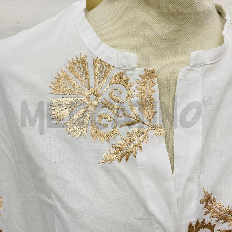 CAMICIA DONNA VICOLO BIANCA FOGLIE RICAMATE BEIGE | Mercatino dell'Usato Lago patria - giugliano in c. 3