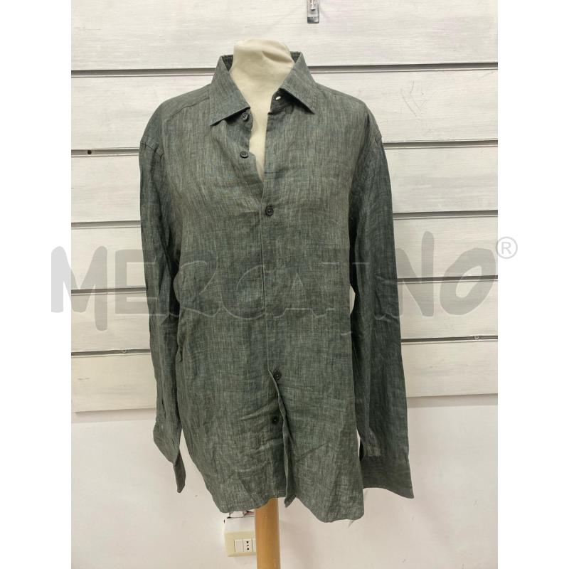 CAMICIA UOMO BAGUTTA GRIGIO VERDE LINO  | Mercatino dell'Usato Lago patria - giugliano in c. 1