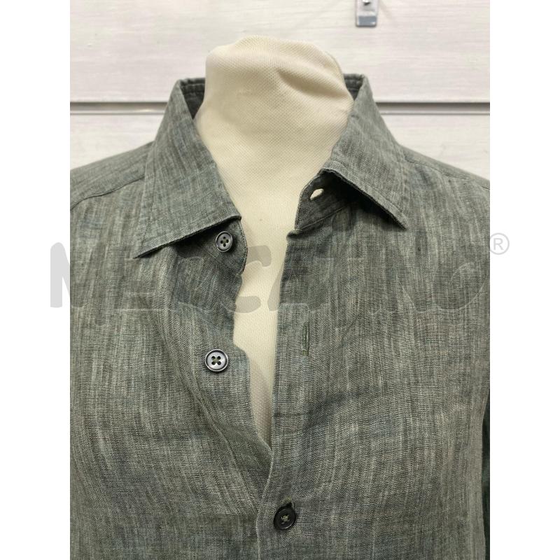 CAMICIA UOMO BAGUTTA GRIGIO VERDE LINO  | Mercatino dell'Usato Lago patria - giugliano in c. 2
