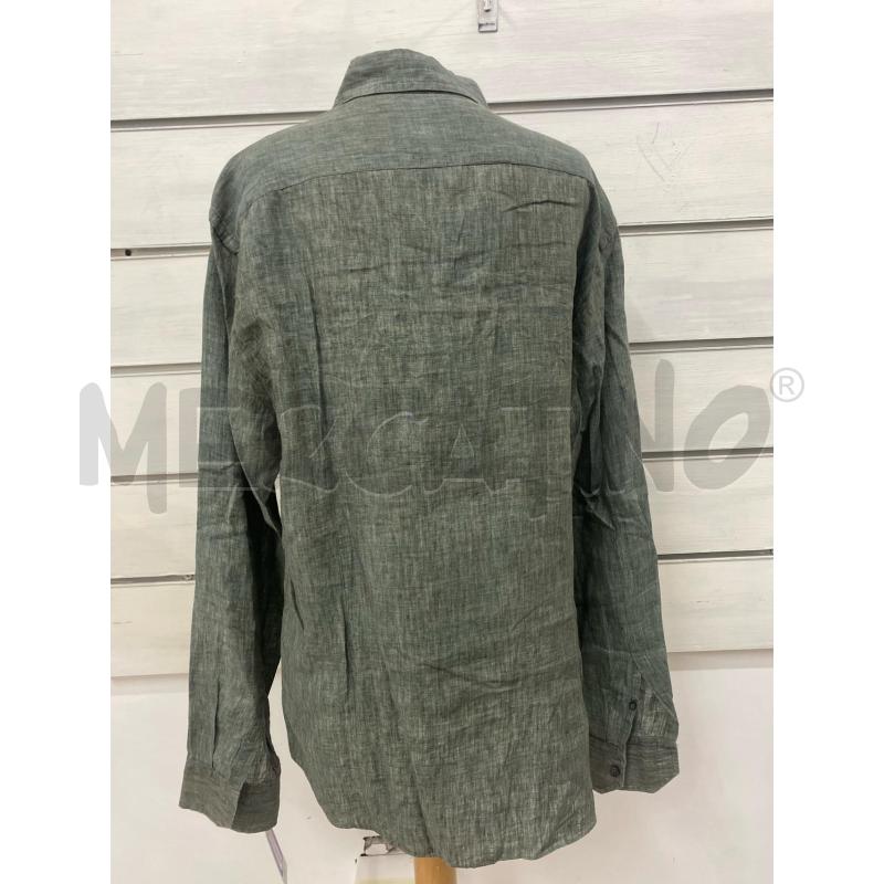 CAMICIA UOMO BAGUTTA GRIGIO VERDE LINO  | Mercatino dell'Usato Lago patria - giugliano in c. 4