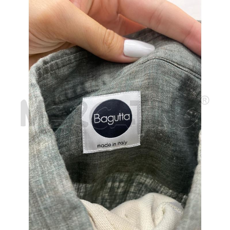 CAMICIA UOMO BAGUTTA GRIGIO VERDE LINO  | Mercatino dell'Usato Lago patria - giugliano in c. 5