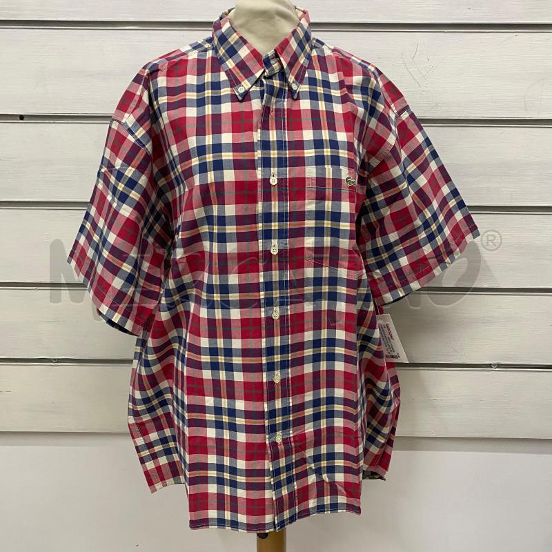 CAMICIA UOMO LACOSTE SCOZZESE BLU ROSSA QUADRATI MEZZA MANICA | Mercatino dell'Usato Lago patria - giugliano in c. 1