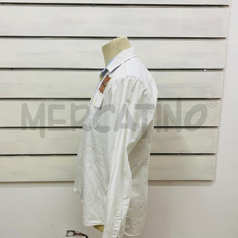 CAMICIA UOMO NAPAPIJRI BIANCA INTERNO AZZURRO DISEGNO   | Mercatino dell'Usato Lago patria - giugliano in c. 4