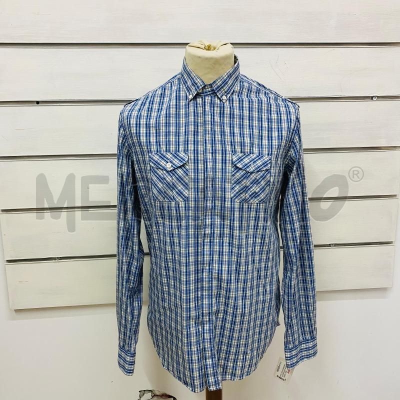 CAMICIA UOMO PAOLO PECORA BIANCA SCOZZESE BLU  | Mercatino dell'Usato Lago patria - giugliano in c. 1