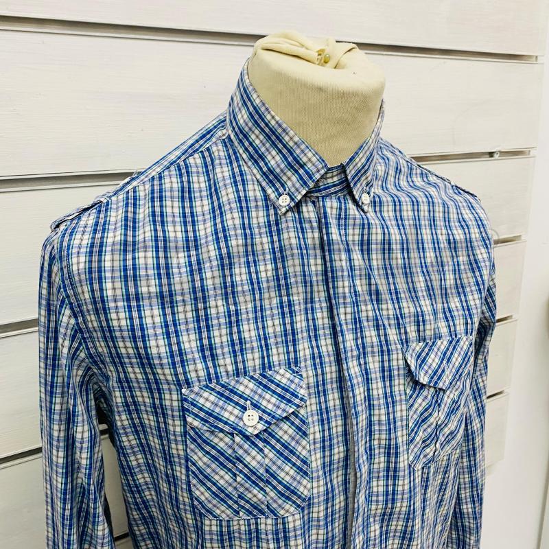 CAMICIA UOMO PAOLO PECORA BIANCA SCOZZESE BLU  | Mercatino dell'Usato Lago patria - giugliano in c. 2