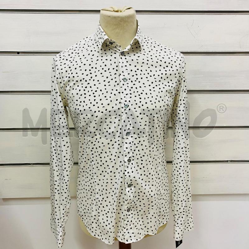 CAMICIA UOMO PATRIZIA PEPE BIANCA DISEGNO NERO | Mercatino dell'Usato Lago patria - giugliano in c. 1